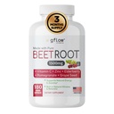 Beet Root Kapsler Organic - Alle naturlige med C-vitamin og zink - Understøtter hjerte sundhed & Stamina, non-GMO, 180 vegetariske Kapsler 124; Lavet i USA