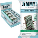 JiMMYBAR! Mint Cookies N Cream - 19g Protein Bars - 7g Low Sugar- 12 Count - 58g Health Bars - Functional Snack with Real Peanut Butter & Hand-Drizzled Chocolate Protein Bar