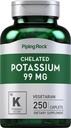 Piping Rock Chelated Kalium Supplement 99mg