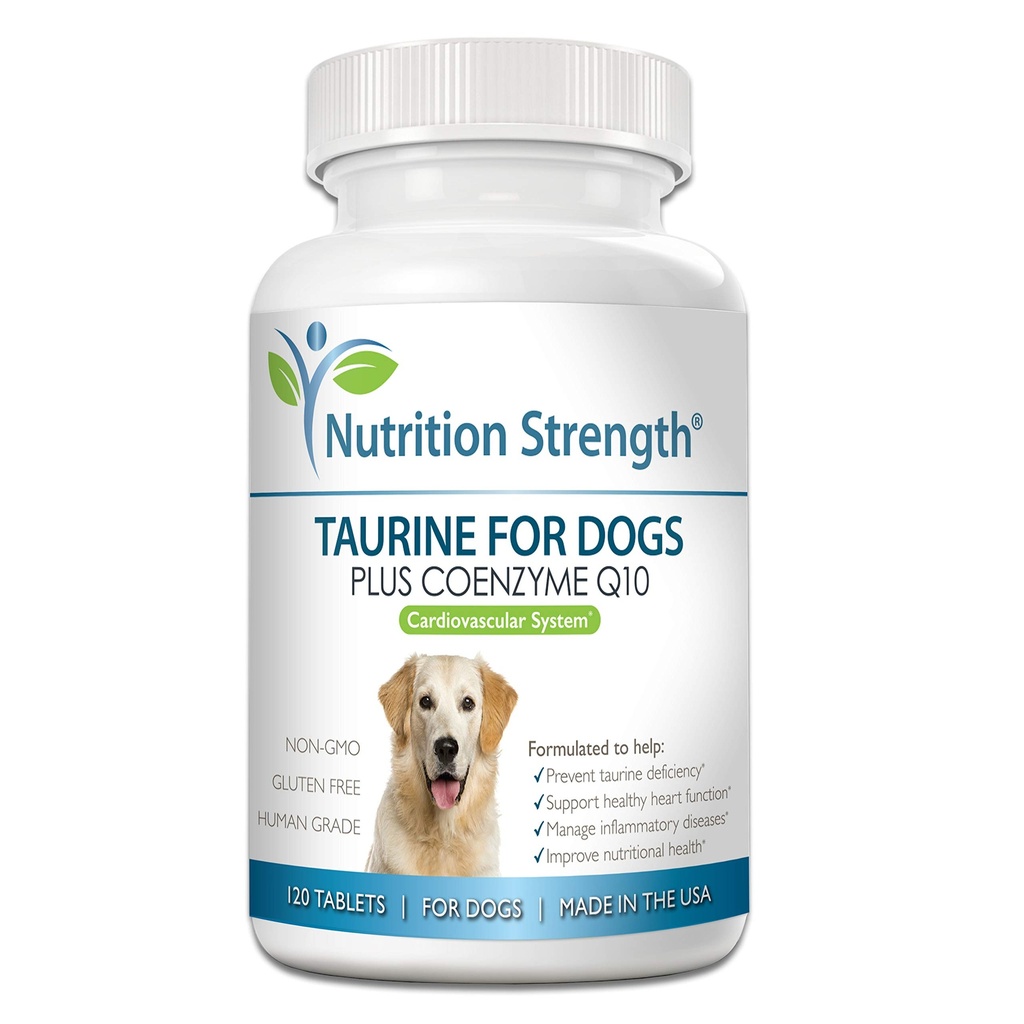 Taurin til hunde, Støtte til en sund hjerte funktion, Resist Inflammatoriske Sygdomme, med Coenzym Q10 til at hjælpe med at styre hjerte svigt og DCM hos hunde, 120 tyggetabletter