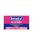 Benadryl Ultratabs Allergi Medicin, 25 mg Diphenhydramin HCl Antihistamin Tablets For Cold & Allergy Relief of Symptoms Like Nysen, Runny Næse, Itchy Eyes & Throat, Hay Fever, 100 Count Tablets
