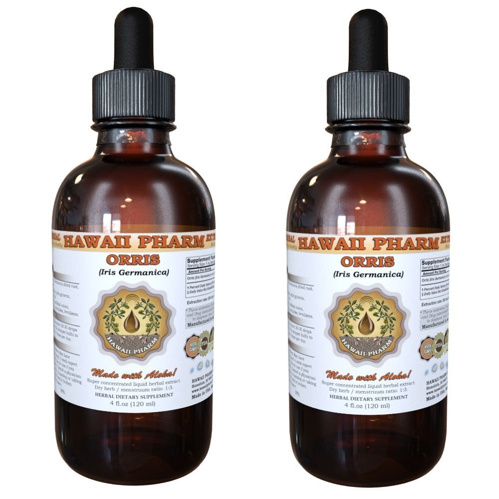 Hawaii Pharm Orris Liquid Extract, Professional Grade, Small Batch Crafted Orris (Iris germanica) Tincture, Herbal Supplement, 2x2 fl.oz