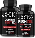 Jocko Fuel Kosttilskud Bundle - Test Booster for mænd + Omega 3 Fish Oil (2 Pack) Kraftfuld Antioxidant & Muscle Builder
