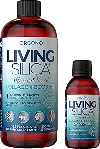 Orgono Living Silica Kit | Mineral-Based Collagen Booster Liquid & Concentrate Drops (Travel Size) | Vegan | Supports Joint & Bone Health, Collagen & Elastin Production, Glowing Skin.
