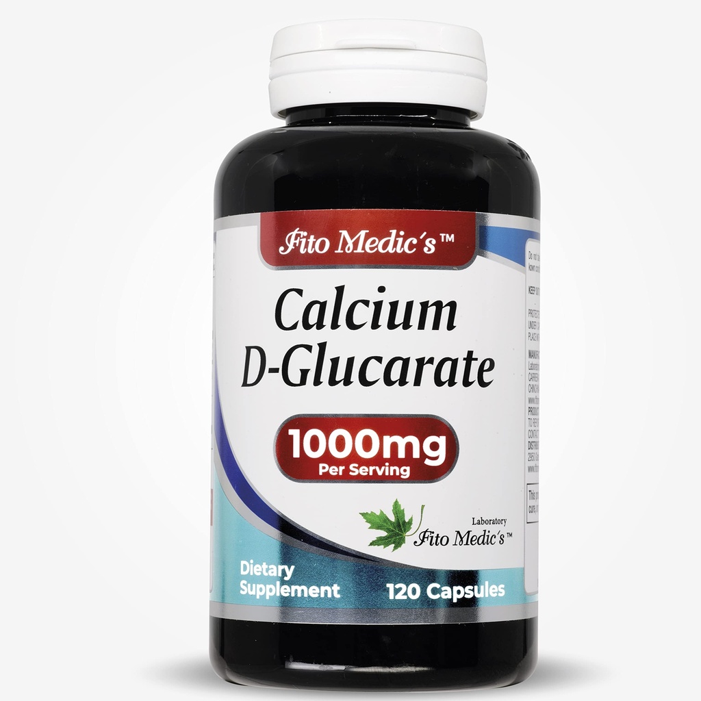Lab - Calcium d- glucarat, Calcium 1000mg -120 Caps, Calcium supplement - Menopause Support - Hormone Harmony Lever Detox - Detox Rense - Ultra høj Absorption- Calcium, Calcio.