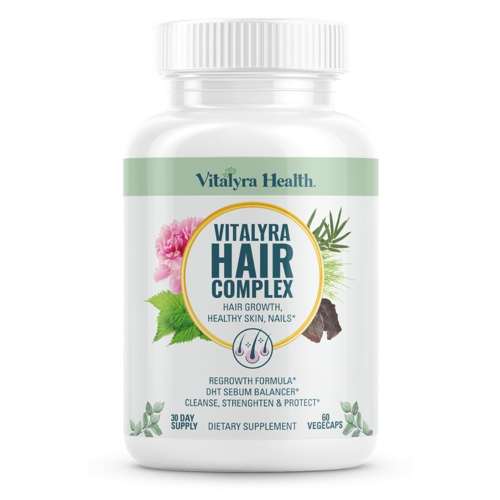 Vital Hair Complex – Biotin & Vitamin B Hair Vitamins for Women & Men – Supports Healthy Hair, Skin & Nails – Hormone-Free, Gluten-Free – Hair Supplement for Women & Men