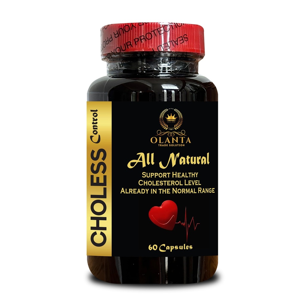 Plant-Based Choless Control Complex | Niacin, Garlic Powder, Cayenne Pepper, Guggul & Policosanol Extract to maintain ALREADY HEALTHY cholesterol levels & Lipid Support - 1 Bottle 60 Capsules