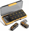 AM PM Pill Organizer 2 gange en dag, 7 dag Pill Box Ugentlig Pill Organizer Rejser med separat Container, Portable Daily Medicine Planner Dispenser sag for Vitamin, Fish Oliils, Kosttilskud BlackGold