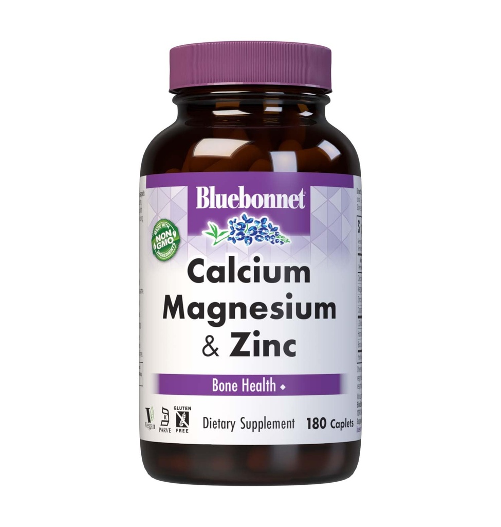 BlueBonnet Calcium Magnesium Zinkkapsler, 180 Tæl