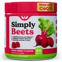Beet Gummies med CoQ10- Nitrooxid & energistøtte- Non- GMO Beetroot Powder & Grape Seed Extract- Natural Mixed Berry Flavor- 60 Tæl
