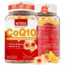 Sugar Free CoQ10- 200mg 400mg Filled Gummies - 2 Months Supply - w / Vitamin B12 1000mcg, Rhodiola Rosea & Panax Ginseng, B6, Coenzym Q10 Supplement for Hear- t, Energy, Antioxidant, Ultra Absorption