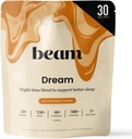 Beam Dream Sleep Powder, L- Theanin, Apigenin, Reishi og Magnesium, Tredjeparts testet Natural Sleep Aid & Sleep Supplement for Deep Sleep, Afslapning og Inddrivelse, Natural Sleep Support, 30 Serveringer