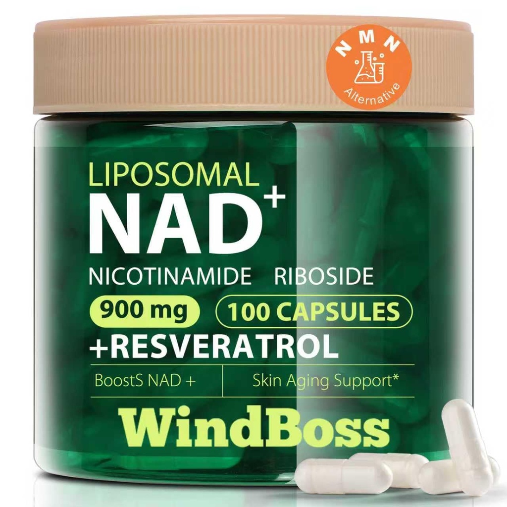Liposomal NAD+ Supplement with Nicotinamide Riboside & Resveratrol – NAD Supplement for Women & Men – Cellular Energy, Mitochondrial Health & Healthy Aging Support – 100 Capsules | 50-Day Supply