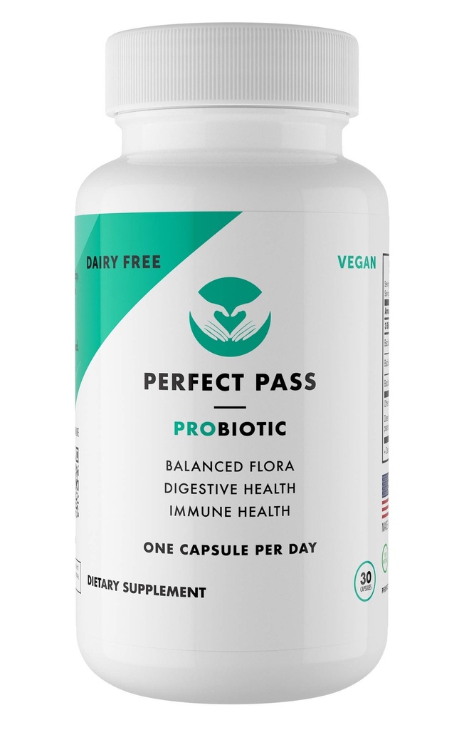 PERFEKT PASS Probiotisk, Natural Bacillus Spore Human Sprains med 100% overlevelsesrate gennem mavesyre og bil for Gut og fordøjelsesbesvær, Vegetarisk, 30 kapsler