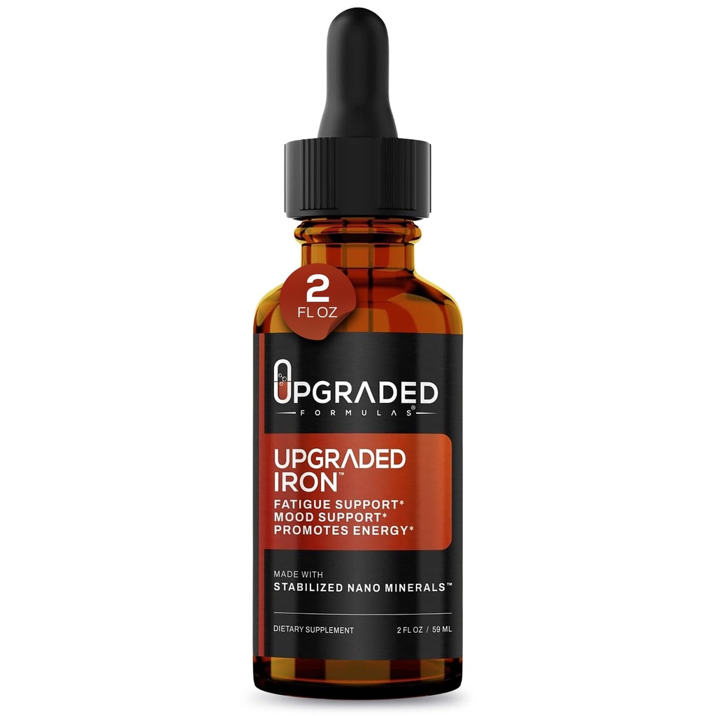 Upgraded Formulas Iron with Liquid Nano Minerals - Fatigue Support and Promotes Energy - Paleo, Vegan (2 Fluid Ounces)