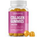 Collagen Gummies til kvinder og mænd med 2500mcg biotin, zink, C & E-vitamin - Hydrolyzed Collagen Gummies til hår, hud & nail support - Biotin og Collagen Gummies - Lemon Flavor - 30 Servere