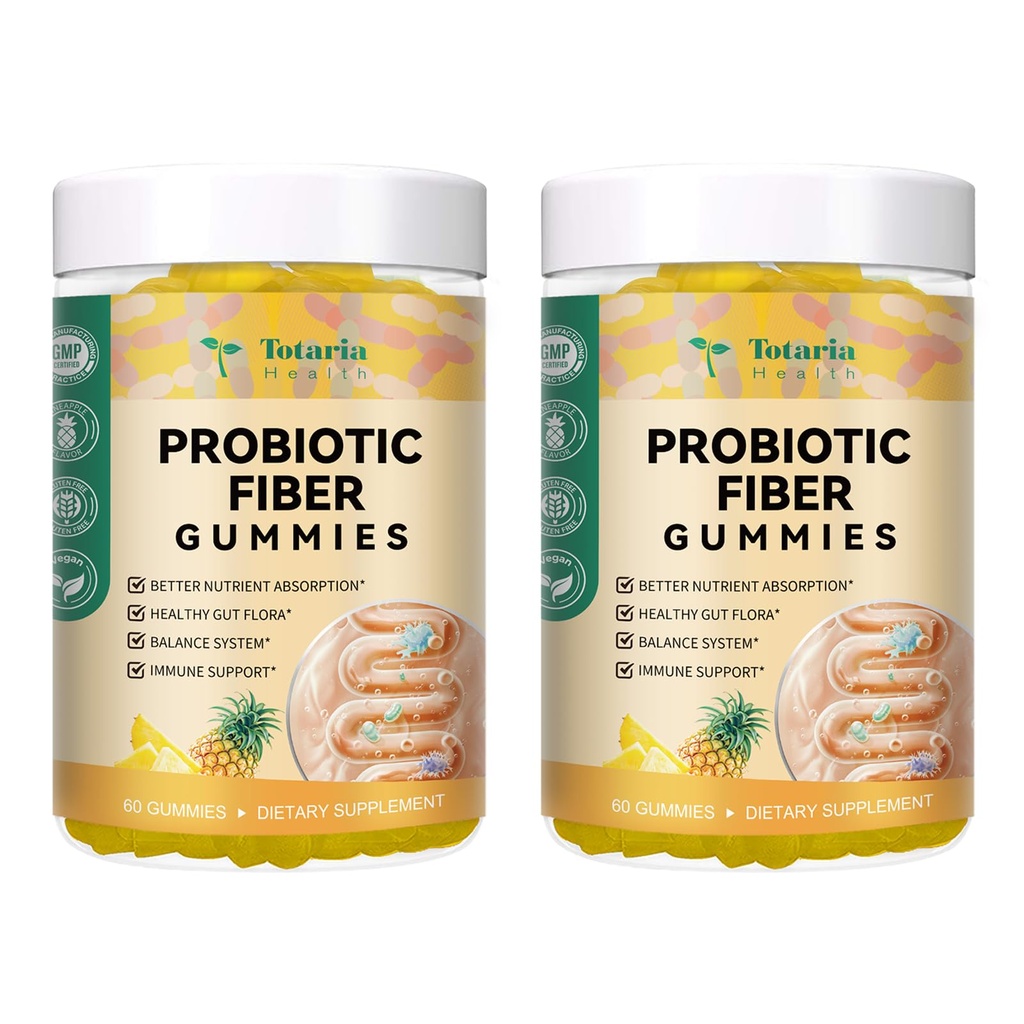 Totaria Fiber Gummies Pineapple 2 Bottles