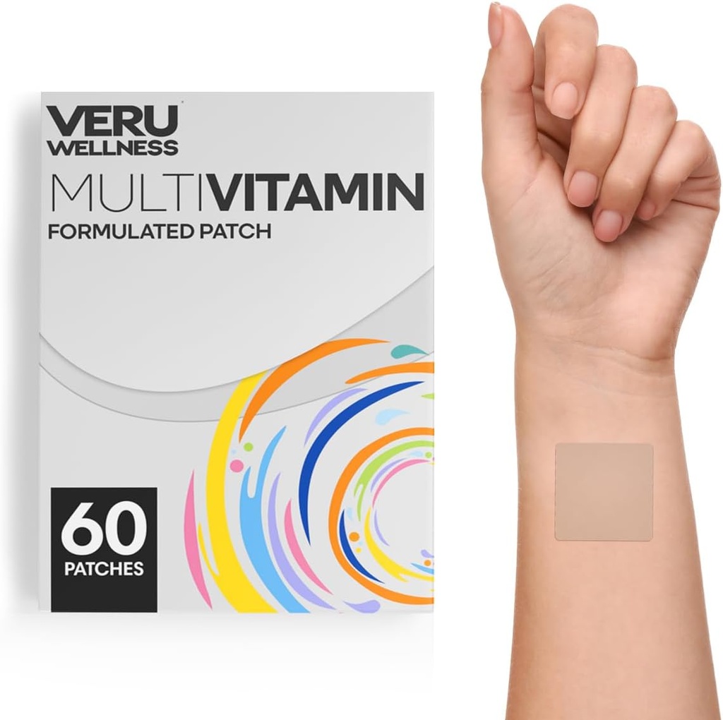 Veru Wellness Multi Vitamin Plus Daily Patch - Time Release Self Adhesive Patch, 8-10 Timer (60 Greve)