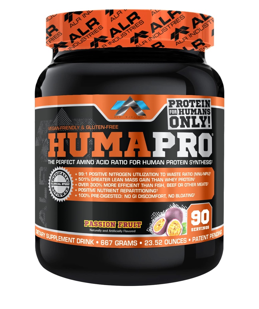 ALR Industries HumaPro Essential Amino Acid Formula | EAA Protein Supplement | Supports Muscle Recovery & Performance | Vegan, Gluten Free | | 90 Servings (Passion Fruit)