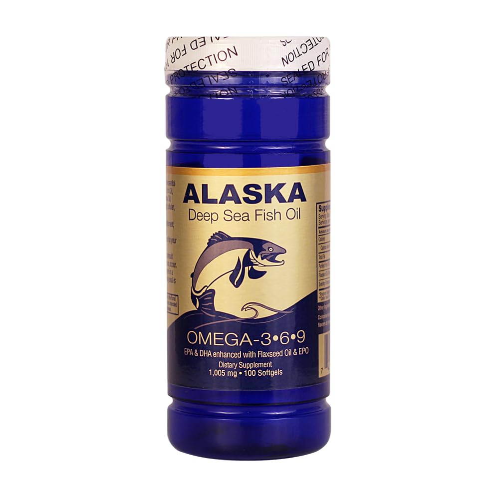 Alaska Deep Sea Fish Oil, Omega 3,6,9 1000 Mg 100 Retteller efter national centralbank