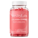 Vexity Labs Collagen Gummies, Collagen Gummies for Women & Men, with Marine Collagen Oeptides, Vitamin C and Hyaluronic Acid, for Daily Skin, and Daily Wellness, Strawberry Flavor, 60 Gummies