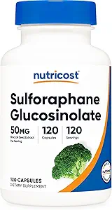 Nutricost Sulforaphane Glucosinolate (SGS) (120 Kapsler) - 50 mg Broccoli Seed Extract Per Servering