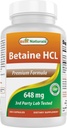 Bedste Naturals betaine HCL 648 mg 250 kapsler
