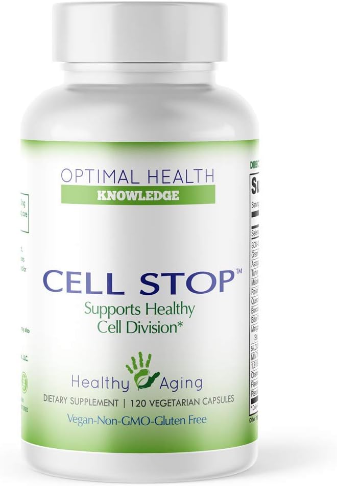 CELL STOP - Powerful Cell Division Support, Propriety Blend omfatter Curcumin, Green Tea, Reishi Mushroom, Tyrkiet Tail Mushroom, Broccoli Extract, 1,3 / 1,6 Beta Glucan, og andre - 120 Veggie kapsler