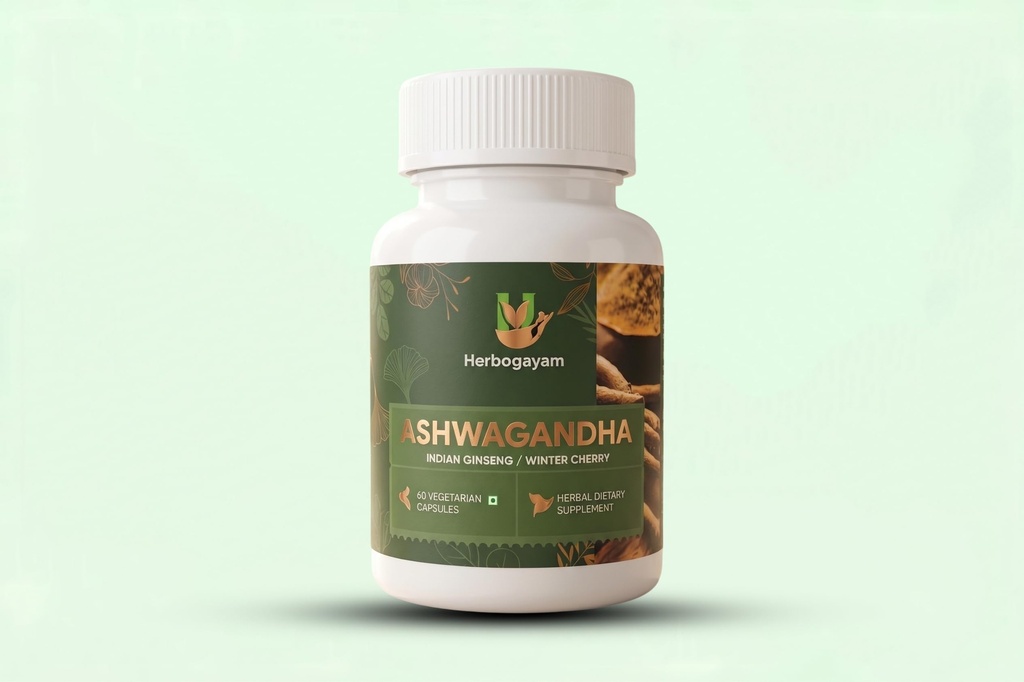 Ashwagandha 500 mg Capsules, Withania Somnifera (Winter Cherry) Root Extract, 60 Vegetarian Capsules, 60 Servings, Plant-Based Herbal Dietary Supplement, Botanical Ingredient, Pack of 2