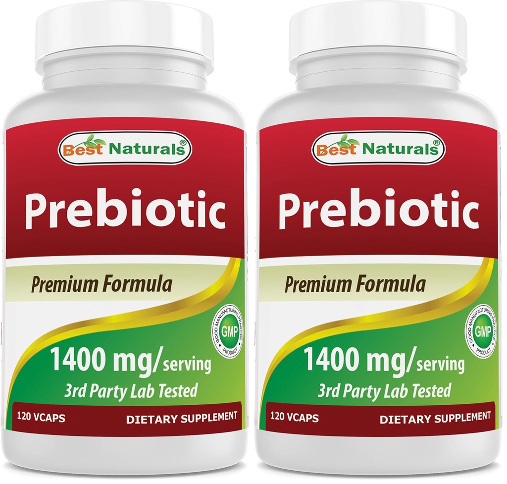 Best Naturals Prebiotics Fiber XOS (Xylo Oligosaccharide) 1400mg Serving 120 Veg Capsules (Pack of 2)