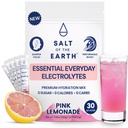 Salt of the Earth Premium Zero- Sugar Electrolyte - Lavet med Pink Himalayan Salt - Hydration Powder Packets - 124; Premium Ingredienser - 124; Keto & Paleo Friendly