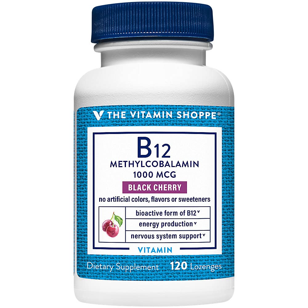 The Vitamin Shoppe Vitamin B12 1,000MCG - Energy Production, Nervous System & Red Blood Cell Support, Daily B Vitamin