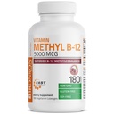 Bronson Methyl B12 5000 mcg vitamin B12 Methylcobalamin Energy & Brain Support, 180 Lozenges