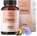 HERBAMAMA Chicory Root Fiber kapsler - 1200mg Chicory Root Powder til Gut Cleanse & fordøjelsesstøtte - Vegan, non- GMO inulin Prebiotic Fiber supplement