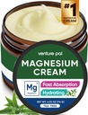 Venture Pal Magnesium Lotion, topisk Magnesiumcreme til søvn, ben kramper og smerter, muskelafslapning, rolig, fugtgivende supplement med kokosolie, Shea Butter & Hyaluronsyre, Sikker for børn