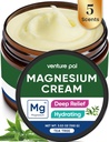 Venture Pal Magnesium Lotion, topisk Magnesiumcreme til søvn, ben kramper og smerter, muskelafslapning, rolig, fugtgivende supplement med kokosolie, Shea Butter & Hyaluronsyre, Sikker for børn