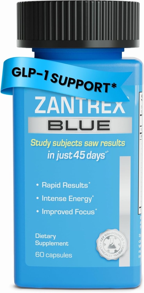 Zantrex Blue Energy & Thermogenesis Boost Energy against 124; Vægt Management supplement til Appetite Control, Øget kalorieforbrænding og understøtter GLP-1 Niveauer