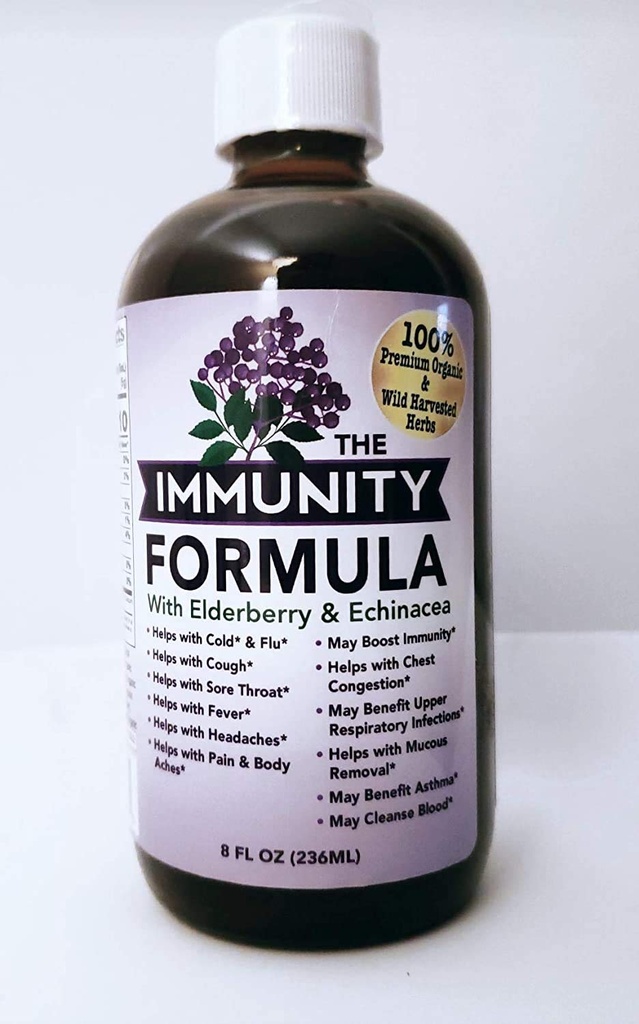The Immunity Formula Tonic with Organic Elderberry and Echinacea, 8 Ounces (Pack of 2)