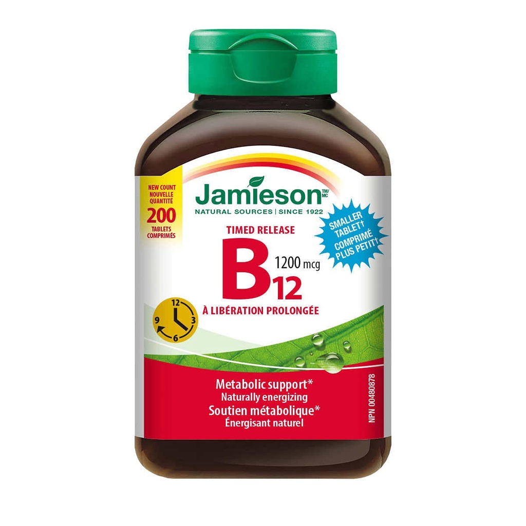 Jamieson Timed Release Vitamin B12 1200 mcg, 200 Tablets