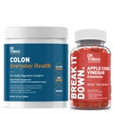 Dr. Tobias Apple Cider Vincious Gummies & Colon Everyday Health - Daglig fordøjelse, Detox og rense støtte med ACV Gummies & Psyllium Husk Powder