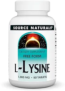 Source Naturals L- Lysin Free Form, 1000 mg - Aminosyretilskud understøtter energi og dannelse af kollagen * - 50 tabletter