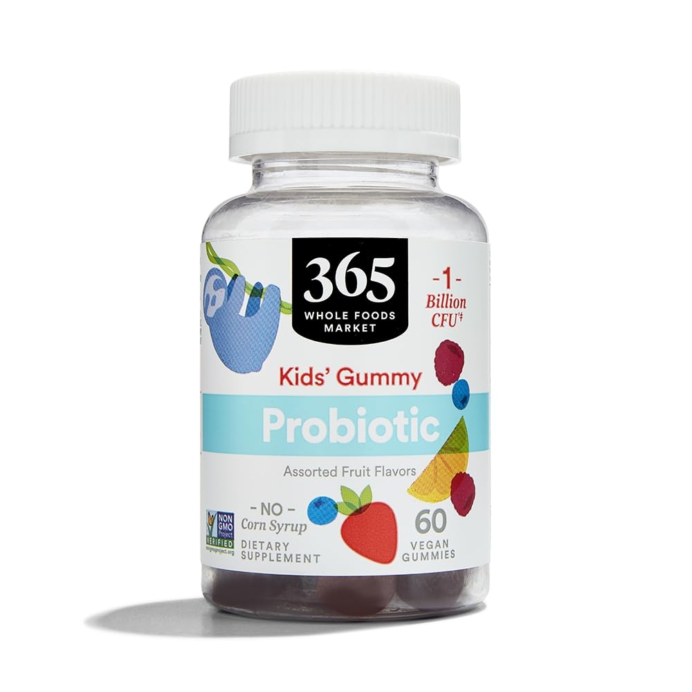 365 by Whole Foods Market, Kid's Probiotic Gummy 1 Billion CFU, Assorted Fruit Flavors, 60 Count