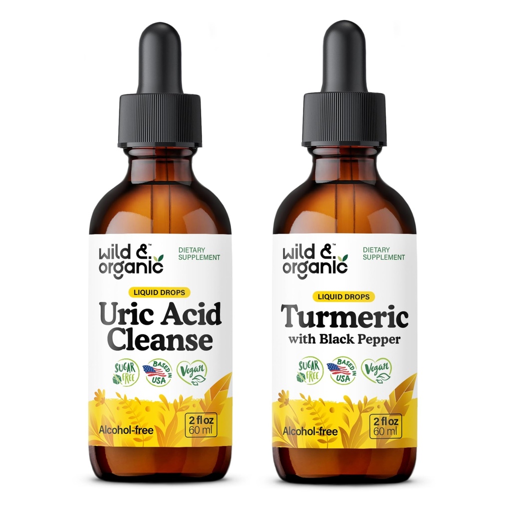 Uric Acid Cleanse Tincture 2 fl oz & Turmeric Tincture 2 fl oz