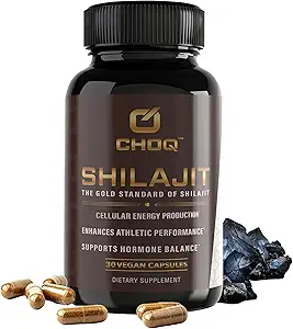 CHOQ ® Shilajit - Over 50% Fulvic Acid, 500 mg Vegankapsler, Energi, Brain, Focus, Collagen, Hormon, Mitokondriel funktion, Urolithin A, Lab- Testet