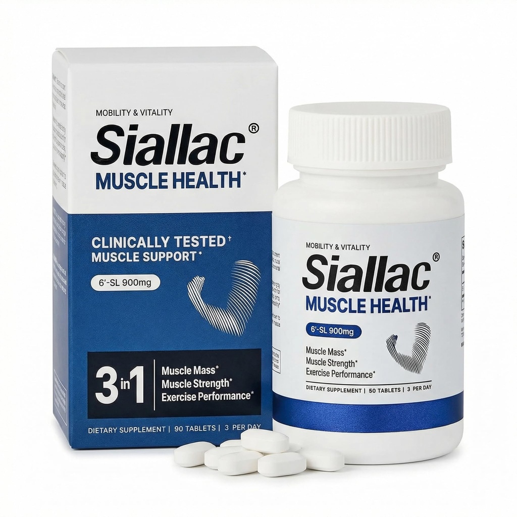 Muskel sundhed - Lavet i USA - Forbedre muskelmasse & styrke, Hurtig træning Inddrivelse, Reducere træthed & Boost øvelse ydeevne, 6- Sialyllactose (6- SL), 900mg, 90 tabletter