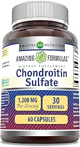 Amazing Formulas Chondroitin Sulfate 1200 mg per servering Supplement 124; Kapsler: 124; Non- Gmo: 124; Gluten Free