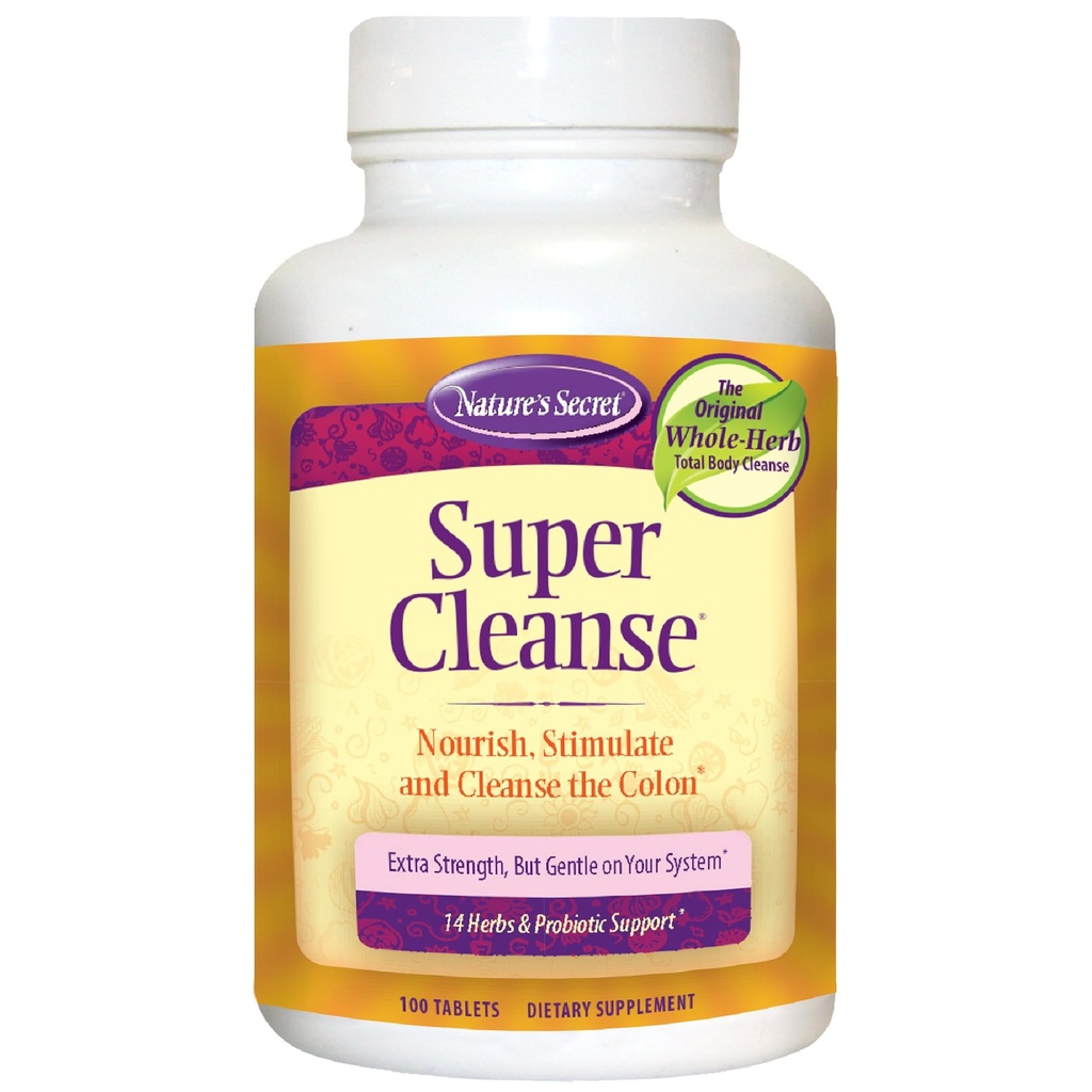 Super Cleanse af Nature 's Secret Budding124; Urter og Probiotiske Support, 100 tabletter