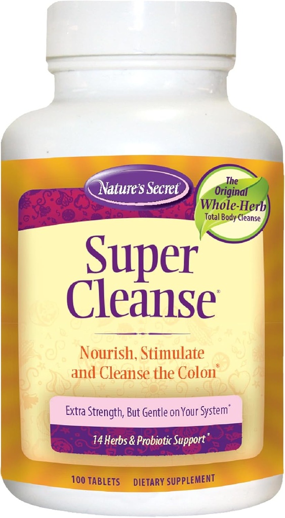 Super Cleanse af Nature 's Secret Budding124; Urter og Probiotiske Support, 100 tabletter