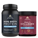 Ancient Nutrition Bone Broth Protein Powder, Vanilla, 40 Servere + Multi Collagen Protein Powder, Vanilla, 60 Servere