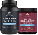 Ancient Nutrition Bone Broth Protein Powder, Vanilla, 40 Servere + Multi Collagen Protein Powder, Vanilla, 60 Servere